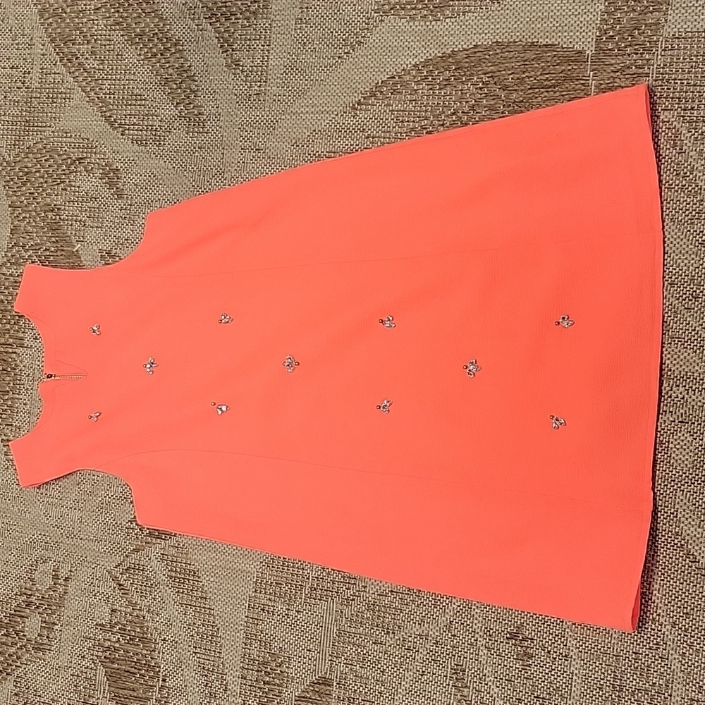 GB Girls Bright Orange Dress with Rhinestones